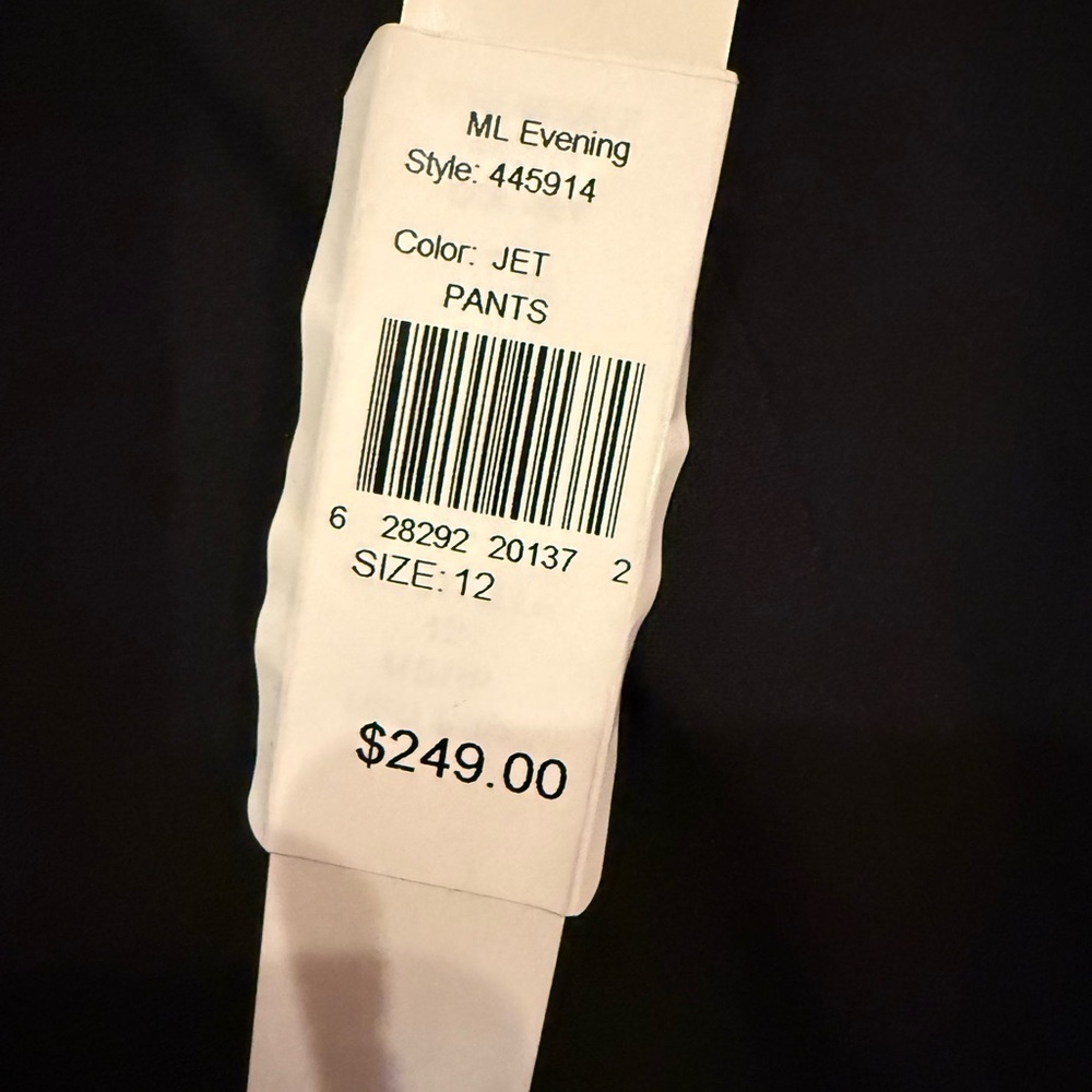NWT Monique Lhuillier Guipure Lace trimmed Crepe Slim Leg High Rise Pant 12 - Picture 6 of 8